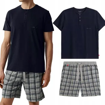 Pánské pyžamo Pánské pyžamo bavlna krátký rukáv Atlantic L