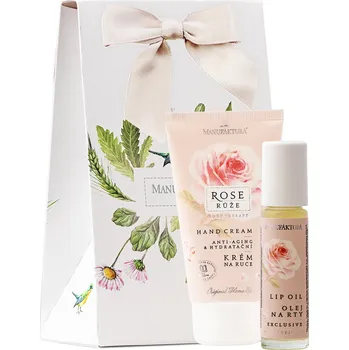 Kosmetická sada Manufaktura Dárkový balíček Exkluzivní péče o ruce a rty RŮŽE