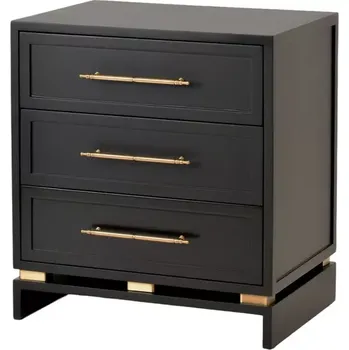 Noční stolek Noční stolek Hamilton 60 cm z masivu černý