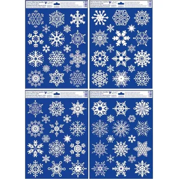 Okenní dekorace Vánoční fólie na okno, vločky se sněhovým efektem