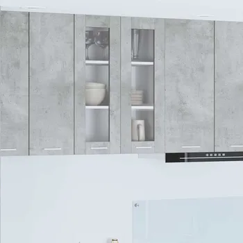 Policová skříň Závěsná skříňka s úložištěm Riga Betonově šedá 60 x 31 x 80 cm