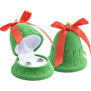 Dárková krabička Šperky4U Vánoční dárková krabička na prsten - zvonek zelený - KR0589