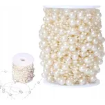 Krémové perly na vánoční stromek řetěz…