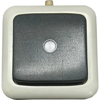 vypínač a zásuvka Spínač s průzorem ABB Variant 3558-07601 S, IP44, řazení 7 - šedá