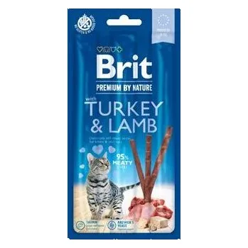 Pamlsek pro kočku Pamlsky Brit Premium Cat by Nature Sticks Turkey&Lamb, 3pcs