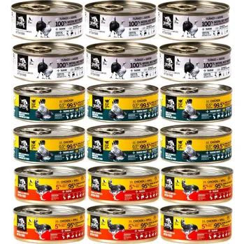 Krmivo pro kočku 3COTY pro koťata MIX 3 příchutí – mokré krmivo pro kočky – 18x80g