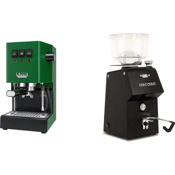 Kávovar Gaggia Classic E24, green + Ascaso H64, black