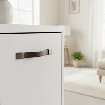 Nábytkové kování Gamet Kožená úchytka LEATY / Starostříbro - hnědá kůže 128 mm