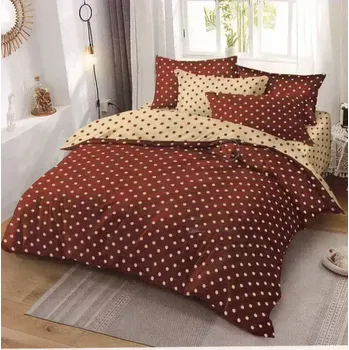 Povlečení TOTÁLNÍ MASAKR CEN ! LUXUSNÍ BAVLNĚNÉ OBOUSTRANNÉ POVLEČENÍ S PUNTÍKEM - HNĚDO - BÉŽOVÉ - FRANCOUZSKÉ - 200x220cm&nbsp; + PROSTĚRADLO ZDARMA !