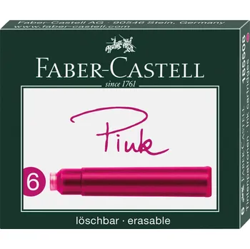 Faber-Castell Faber-Castell, 185508, náhradní náplně do pera (bombičky), růžová, 6 ks