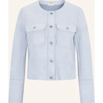 Dámský blejzr Cartoon Dámská Bunda Hranatého Střihu Z Žerzeje V Koženém...