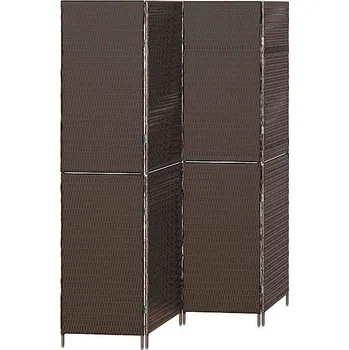 vidaXL Paraván skládací 195 × 180 cm z polyratanu, hnědý 42003673