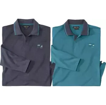 Pánské tričko Atlas For Men Sada 2 polokošil Winter Valley z žerzejového úpletu, Modrá, Velikost 5XL M2111