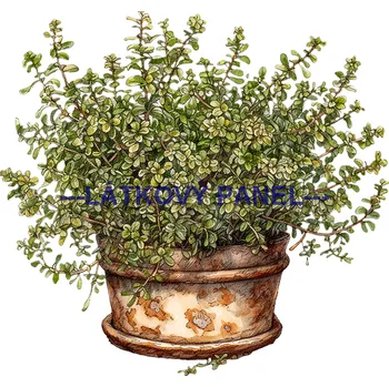 Látkový panel - Bylinky - BY-32 Velikost: 15x15cm, Materiál: Kočárkovina