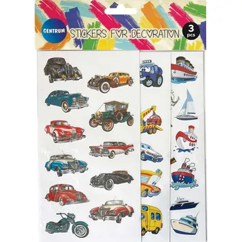 samolepka Dekorační samolepky - Doprava, 3 listy MIX