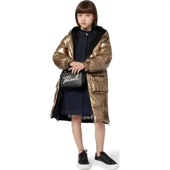 Dívčí bunda Dětská oboustranná bunda Karl Lagerfeld Z30603.114.150 zlatá 10Y, vel. 114