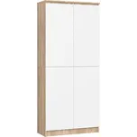 UZAVŘENÝ REGÁL R80 2D 8P CLP DUB SONOMA / BÍLÁ