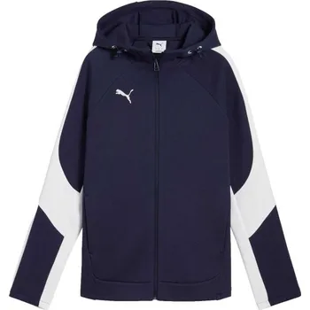 Dámská casual bunda Dámská sportovní bunda Puma TEAMEVOSTRIPE HOODED JACKET W L Tmavě modrá, Bílá