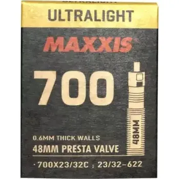 Duše na kolo Maxxis Ultralight silniční duše 700x18/25 gal. ventilek FV - gal. ventil 48 mm