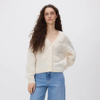 Dámský svetr Reserved - Kardigan se strukturovaným vzorem - tělová - 502HH-02X - 502HH-02X-S