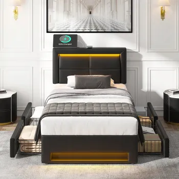 Postel Jednolůžková dřevěná postel Arhatreya 90x190 cm černá