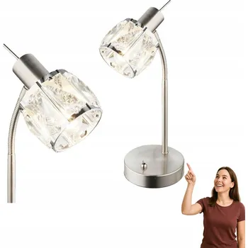 Lampička Stolní lampa Globo Kris stříbrná 40 W