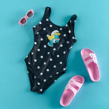 Dětská móda Reserved - Jednodílné plavky Šmoulové - černý - 577CZ-99X - 577CZ-99X-U98