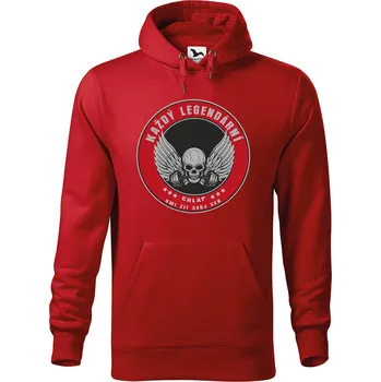 Pánská mikina DOBRÝ TRIKO Pánská mikina s potiskem Legendární chlap fitness Velikost pánské mikiny: 2XL, Barva: Červená