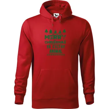 Pánská mikina DOBRÝ TRIKO Pánská mikina s potiskem Merry animal Velikost pánské mikiny: 3XL, Barva: Červená