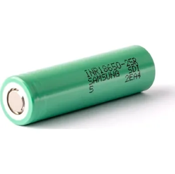 Článková baterie Li-ion SAMSUNG INR18650-25R 2500mAh 20A + 2x iz.kr. 2× izolační kroužek