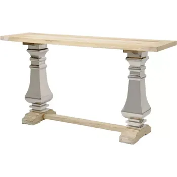 Konzolový stolek Konzolový stolek Glamour 160 cm z masivu hnědý/chrom