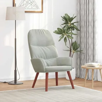 Křeslo vidaXL Relaxační křeslo samet [4102611] Barva: světle šedá