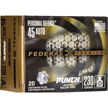Příslušenství pro sportovní střelbu Pistolový náboje Federal Premium Personal Defense 45 AUTO 230GR JHP Punch