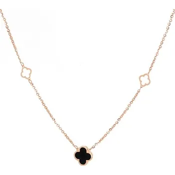 Náhrdelník Dámský náhrdelník z růžového zlata se čtyřlístky 42-45 cm ZLNAH233F + DÁREK ZDARMA