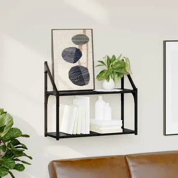 police Nástěnná polička Černý dub 60 x 21 x 51 cm kompozitní dřevo