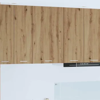 Policová skříň Závěsná skříňka se dveřmi Riga Ťuhýk dub a bílá 50 x 31 x 80 cm