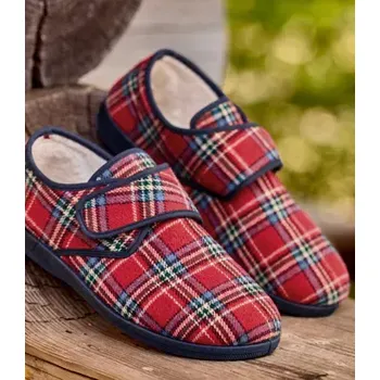 Pánské pantofle Atlas For Men Kostkované bačkory zateplené umělým beránkem , Kostkovaná, Velikost 45 V0233