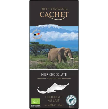 Čokoláda Tabulková čokoláda Cachet - BIO mléčná 40%, 90 G