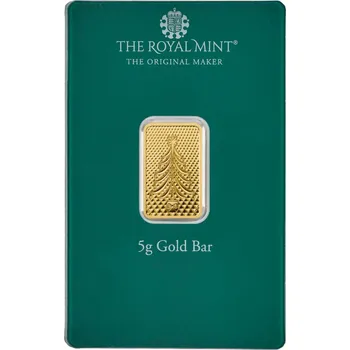 Sběratelství The Royal Mint - 5g investiční zlatý slitek The Royal Mint | Britannia | Veselé Vánoce - 5 g