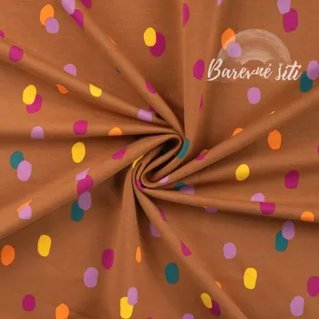 Teplákovina Konfety na karamelu (E) (Kvalitní teplákovina z Holandska)