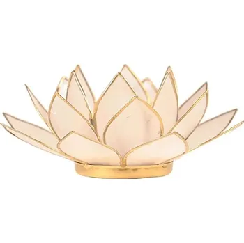 Svícen Mani Bhadra SVÍCEN LOTOS NATURAL BÍLÝ 13,5CM