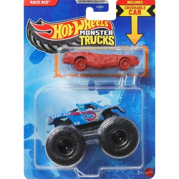 auto na autodráhu Hot Wheels Monster Trucks Race Ace modrý