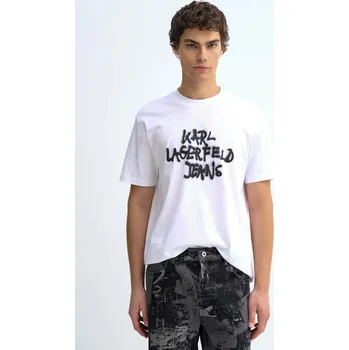 Pánské tričko Bavlněné tričko Karl Lagerfeld Jeans B1M17065 bílá 00X, vel. XS