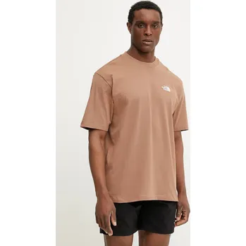 Pánské tričko Bavlněné tričko The North Face Essential hnědá barva, NF0A87NR6IH1 84X, vel. S