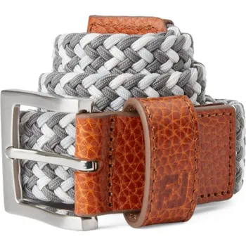 Opasek FOOTJOY Braided pánský pásek šedý Velikost opasku: 81 až 89 cm + Dárková krabička týček