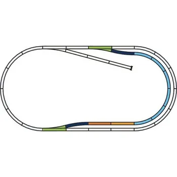 Modelová železnice H0 - kolej s podložím -set C-