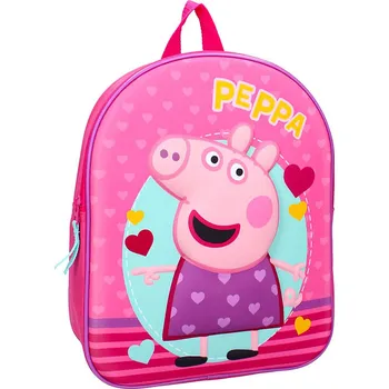 Vadobag Dětský 3D batoh 9 l, Prasátko Pepa/srdíčka