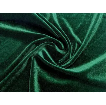 Samet velur elastický, smaragdový
