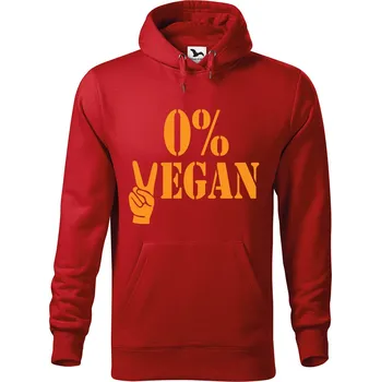 Pánská mikina DOBRÝ TRIKO Pánská mikina s potiskem 0% vegan Velikost pánské mikiny: 2XL, Barva: Červená