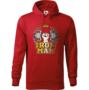 Pánská mikina DOBRÝ TRIKO Pánská mikina s potiskem Iron man Velikost pánské mikiny: 2XL, Barva: Červená